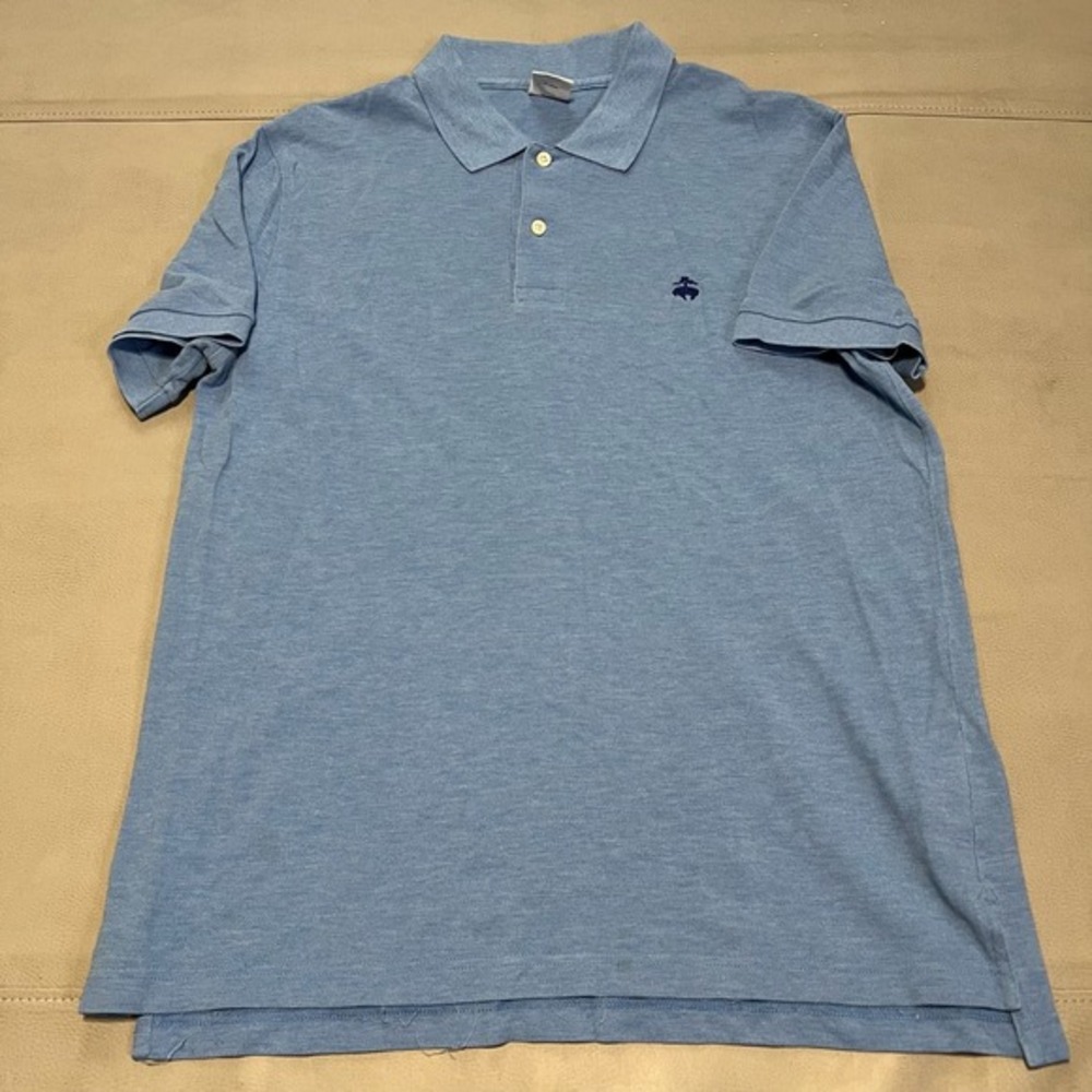 Brooks Brothers Golden Fleece Baby Blue Polo Men Slim Supima Prep Cotton-L-3025 - Picture 2 of 7